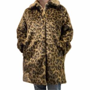 H&M Leopard Print Teddy Coat
